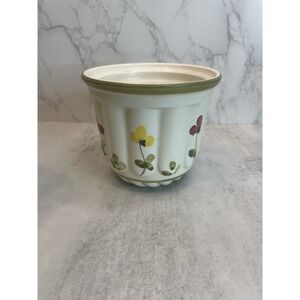 Vtg Handpainted in Italy Ceramic  Planter 4" X 4.75"